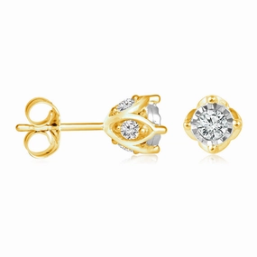 10ct Yellow Gold  1/2 Carat Diamond Stud Earrings