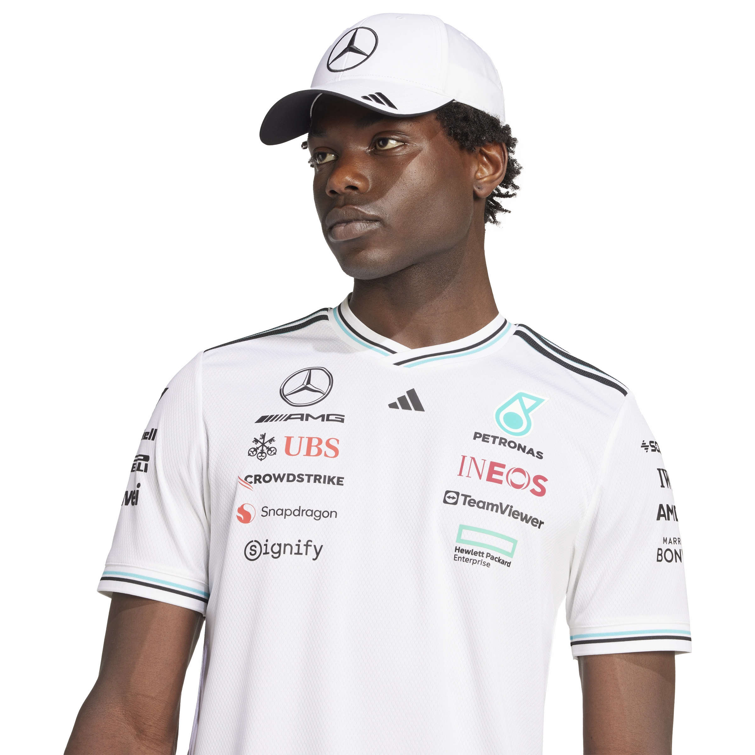  Mercedes AMG Petronas F1 Team Driver Jersey 'White Black'