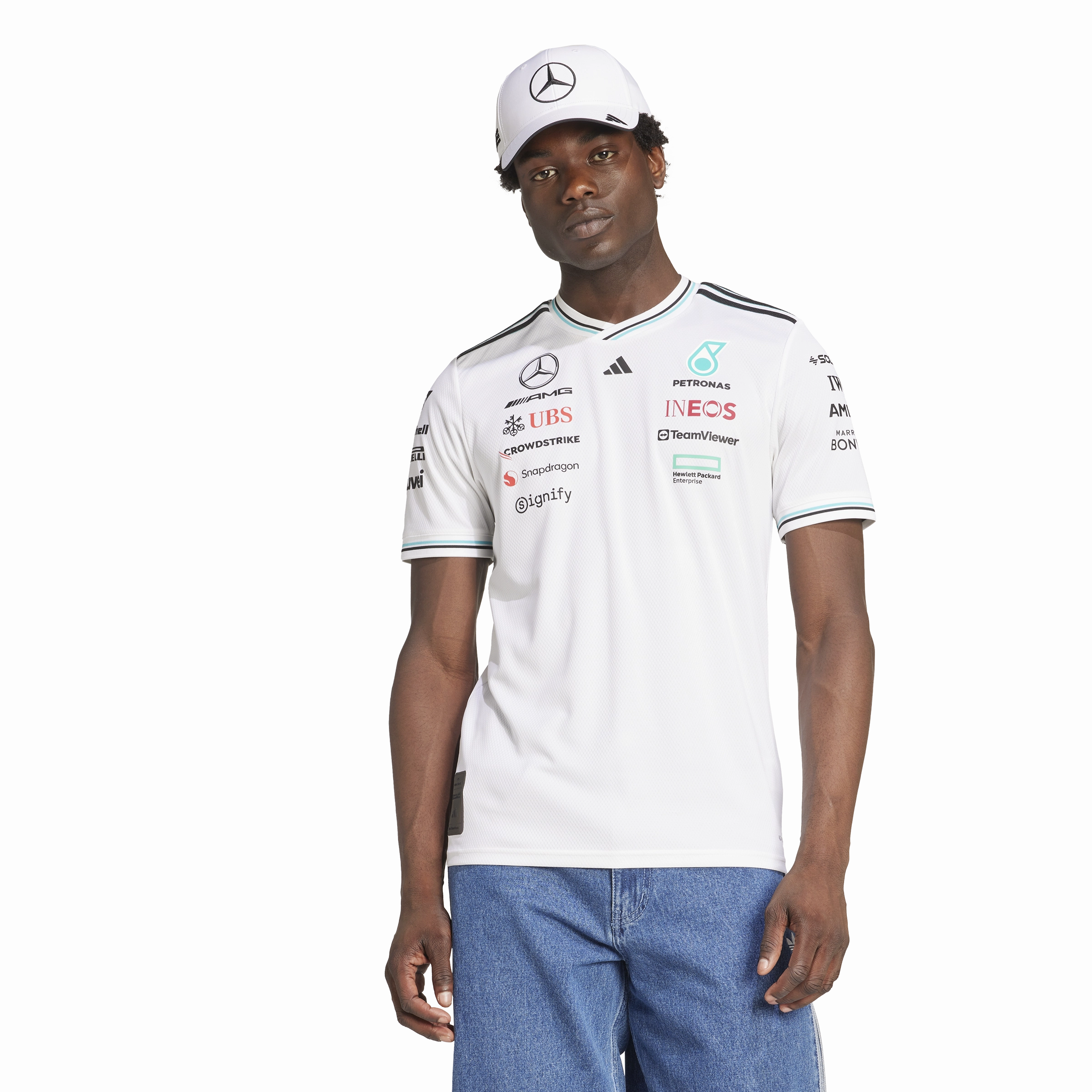   Mercedes AMG Petronas F1 Team Driver Jersey 'White Black'
