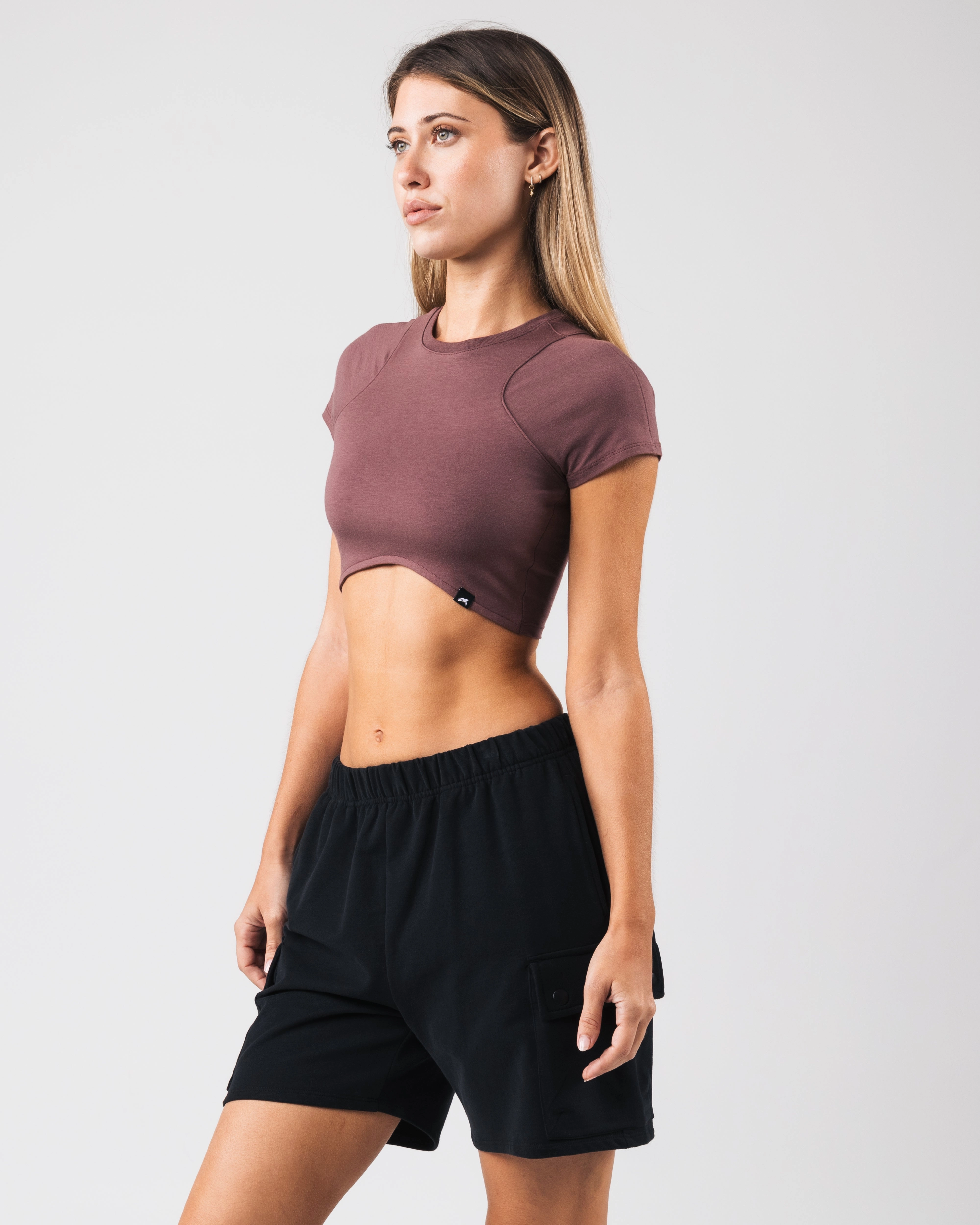 Angled Crop Tee - Sugar