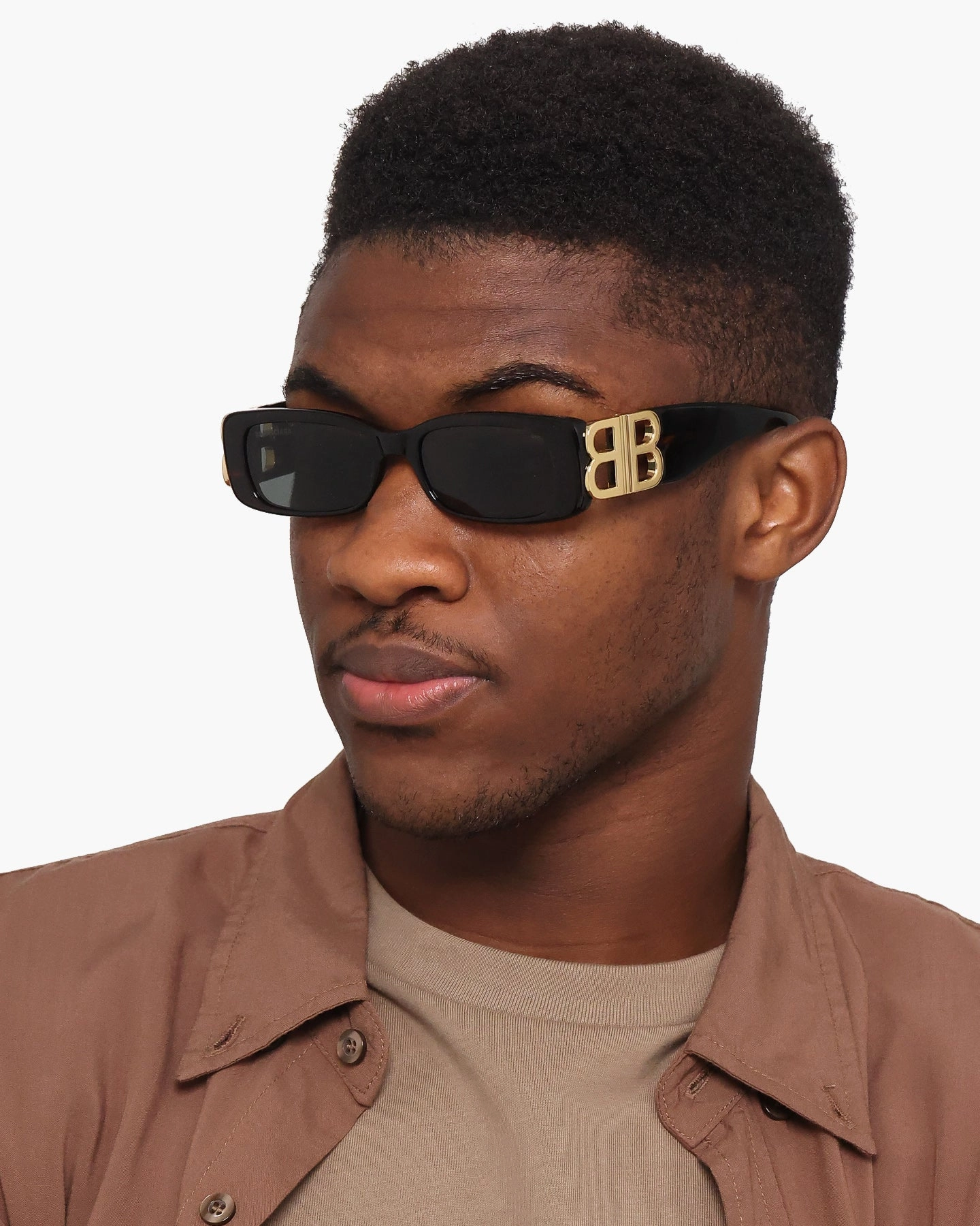Balenciaga Dynasty Rectangle Sunglasses Tort/Gold