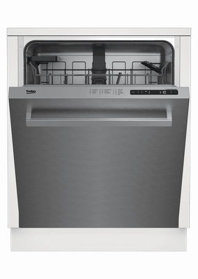 Beko DDN25401X Full Size Stainless Dishwasher, 14 Place Settings, 48 Dba, Top Control