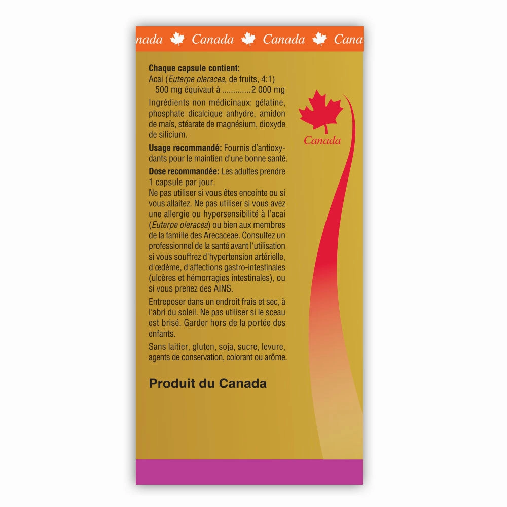 BILL Natural Sources® Brazil Açai Berry Antioxidant  500mg capsules
