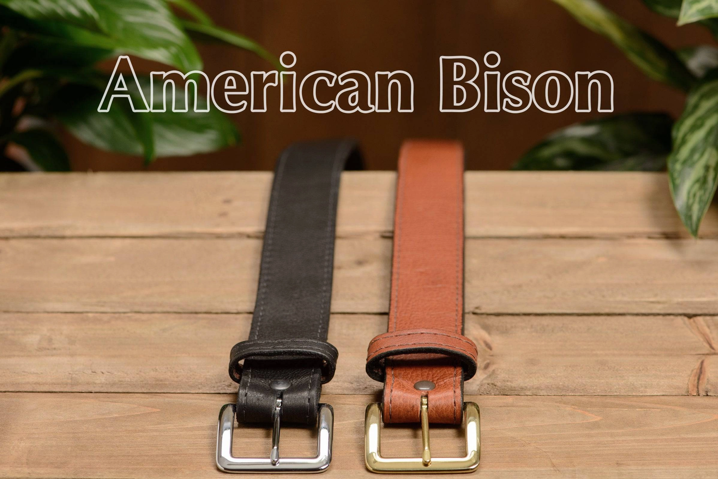 Black American Bison Money Belt With 25" Zipper 1.50" Wide