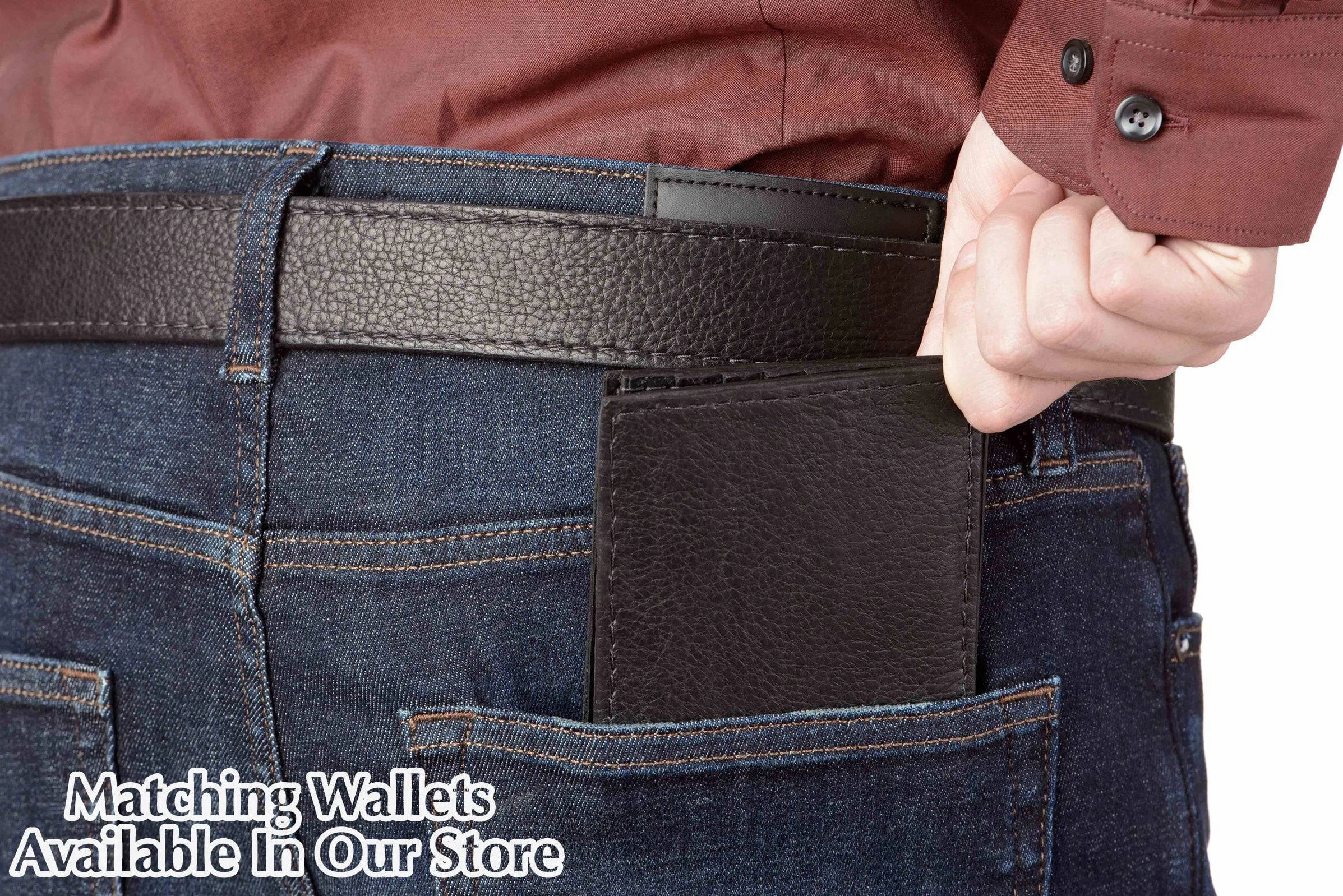 Black American Bison Money Belt With 25" Zipper 1.50" Wide