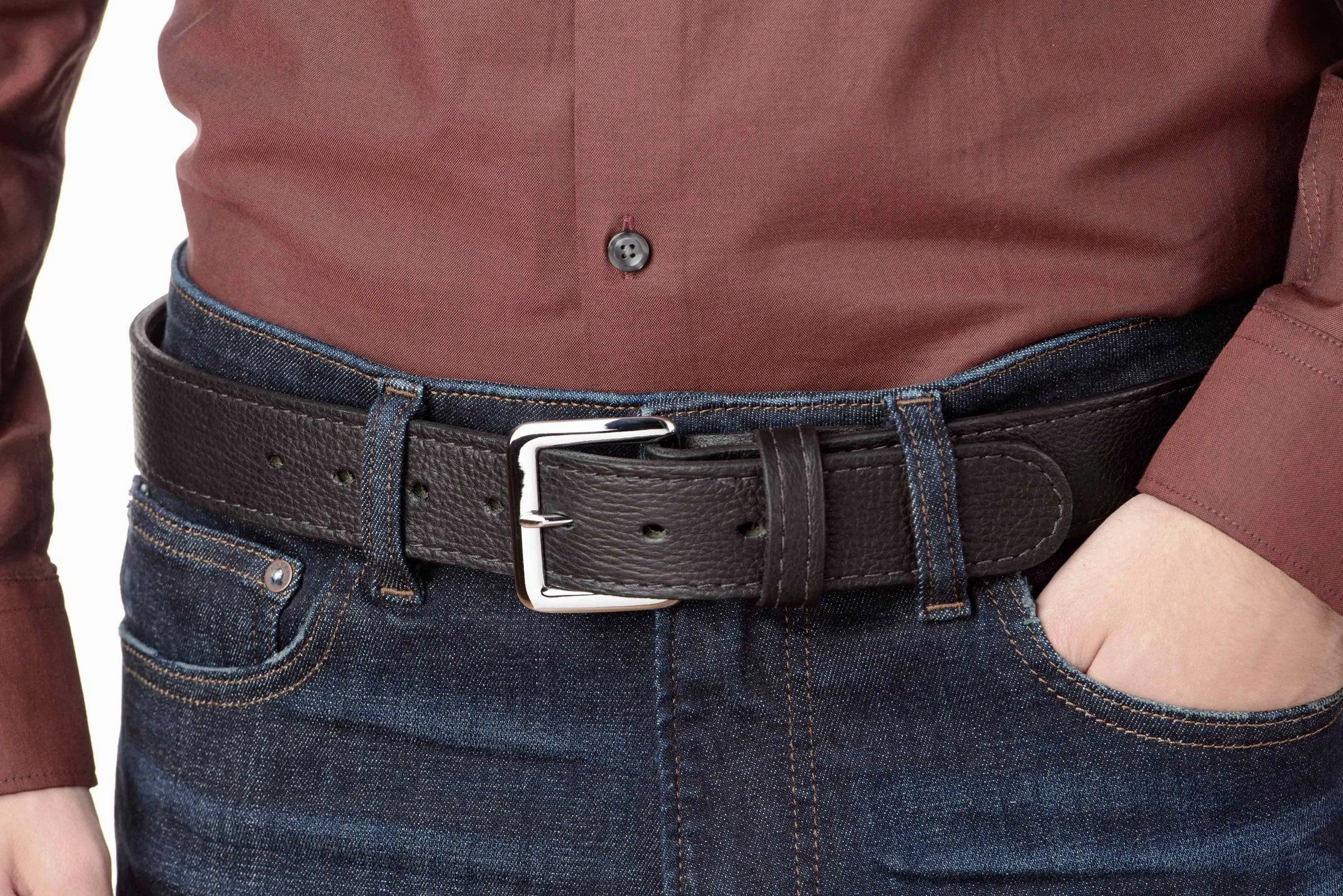 Black American Bison Money Belt With 25" Zipper 1.50" Wide