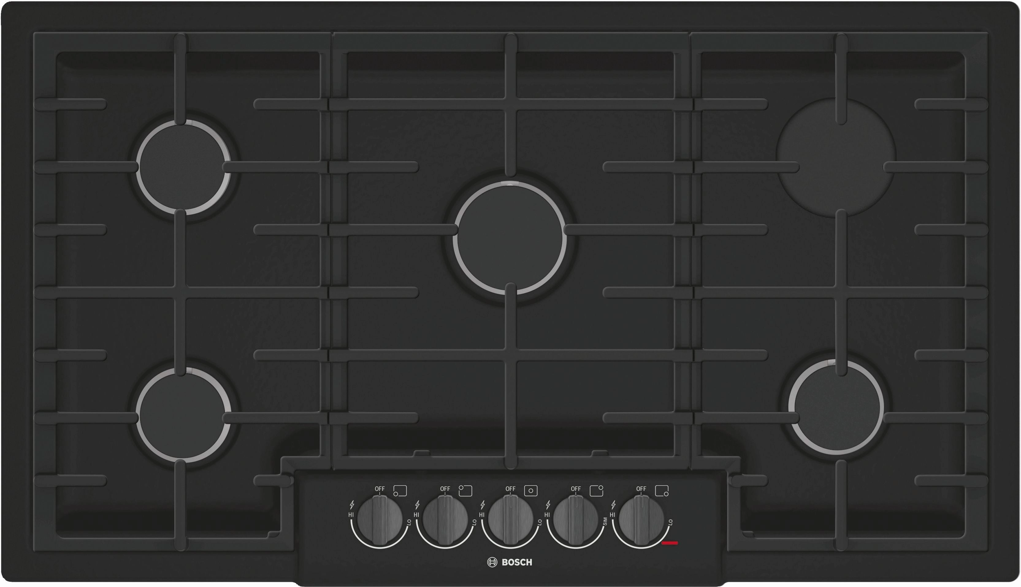 Bosch Black Stainless Steel 800 Series 36-Inch Gas Cooktop - NGM8646UC