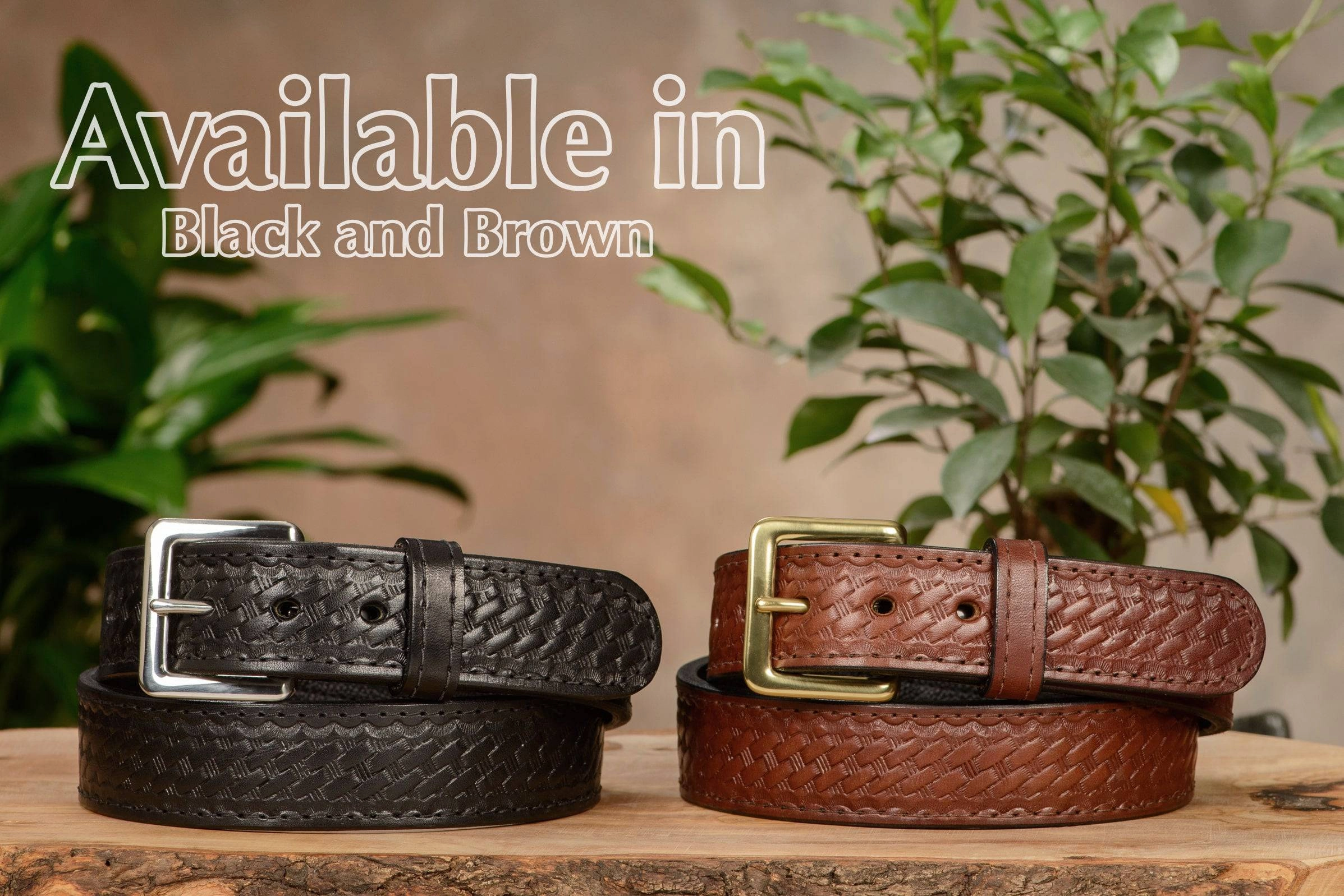 Brown Basket Weave English Bridle Leather Money Belt With 25" Zipper 1.50" Wide