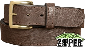 Brown Shark Money Belt With 25" Zipper 1.50" Wide