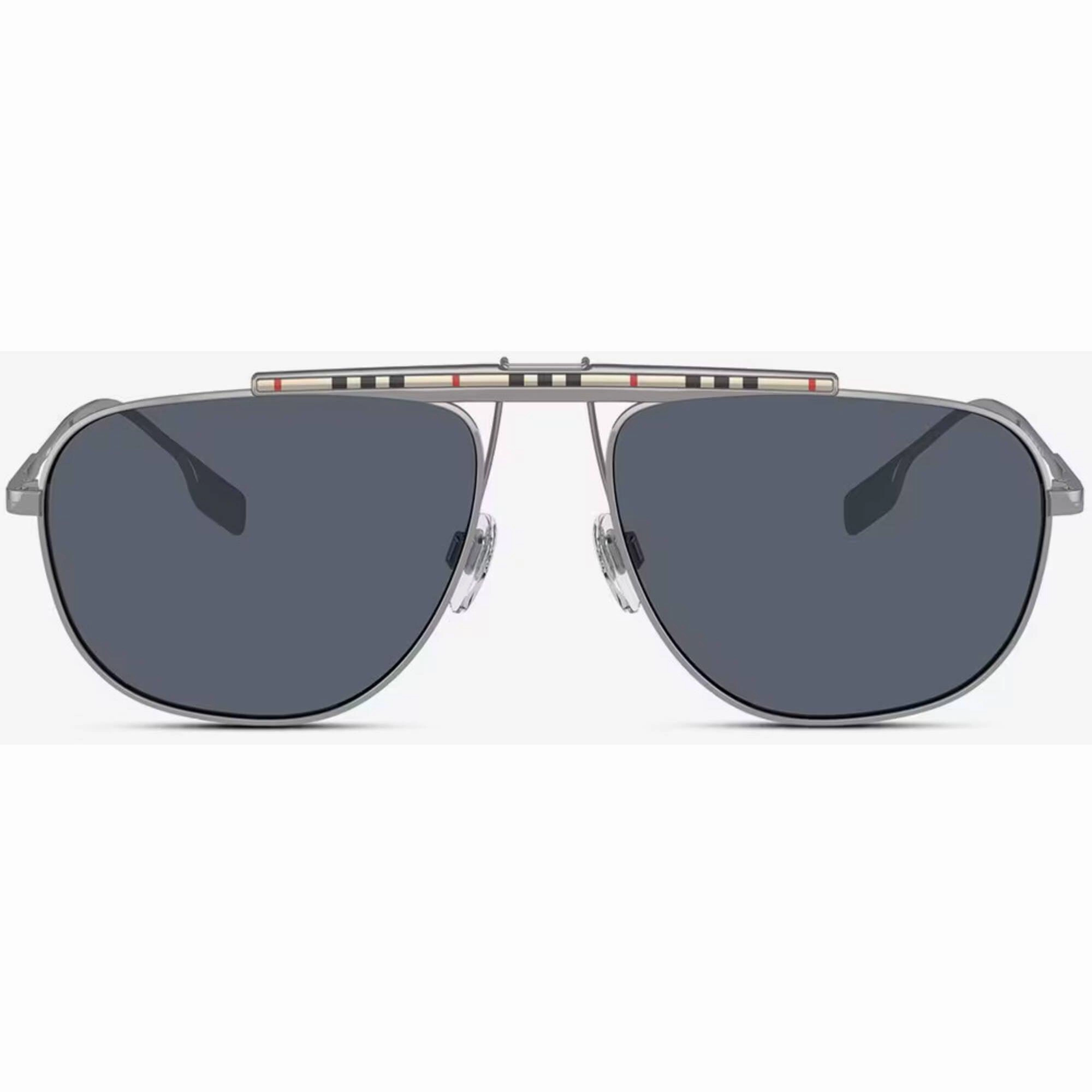 Burberry Men's Sunglasses - Gunmetal Pilot Frame Blue Lens | BURBERRY 0BE3121 10038759