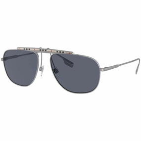 Burberry Men's Sunglasses - Gunmetal Pilot Frame Blue Lens | BURBERRY 0BE3121 10038759