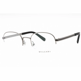 Bvlgari Men's Eyeglasses - Matte Gunmetal Metal Half Rim Oval Frame | 0BV1114 195