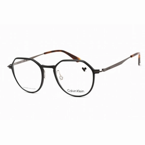 Calvin Klein Unisex Eyeglasses - Clear Demo Lens Black Metal Round Frame | CK22100 001