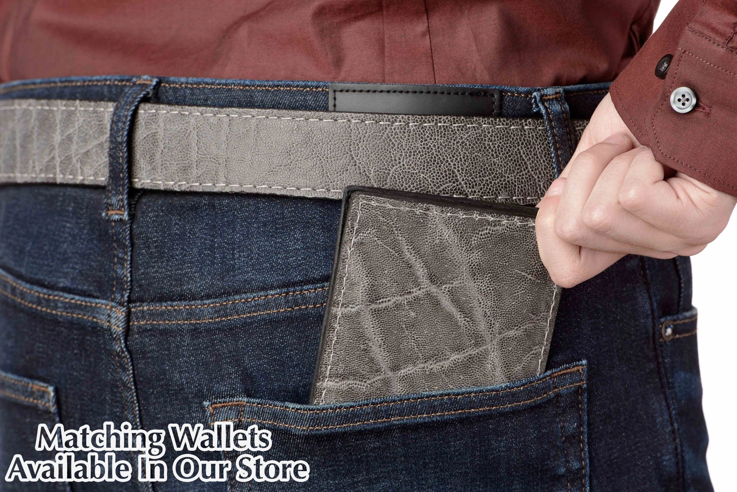 Charcoal Gray Elephant Money Belt With 25" Zipper 1.50" Wide