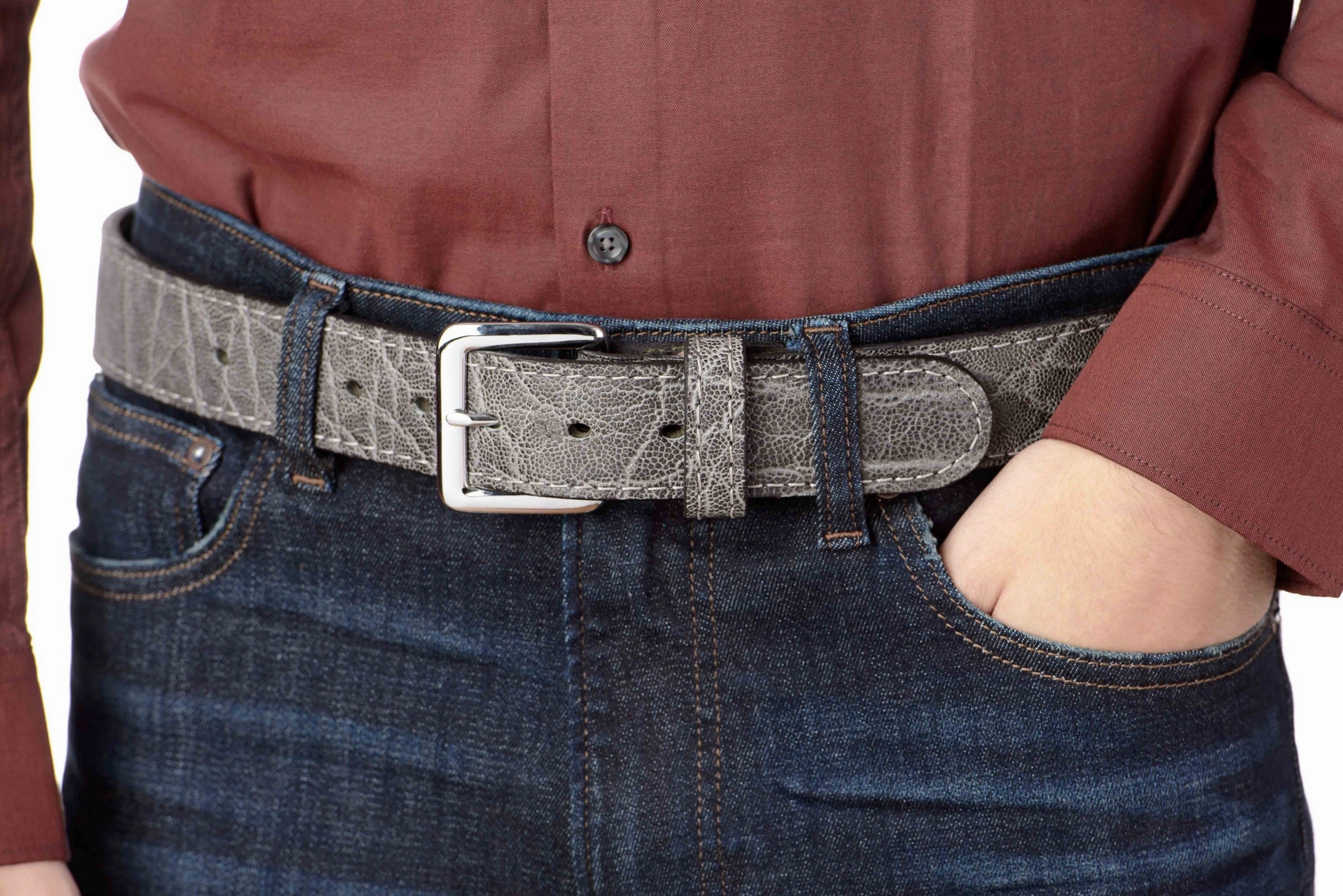 Charcoal Gray Elephant Money Belt With 25" Zipper 1.50" Wide