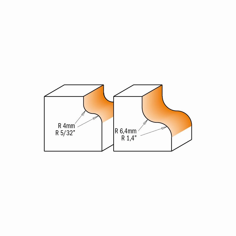 CMT 859.064.11  -  RAD 1/4'' 1/4'' SHANK OGEE ROUTER BIT