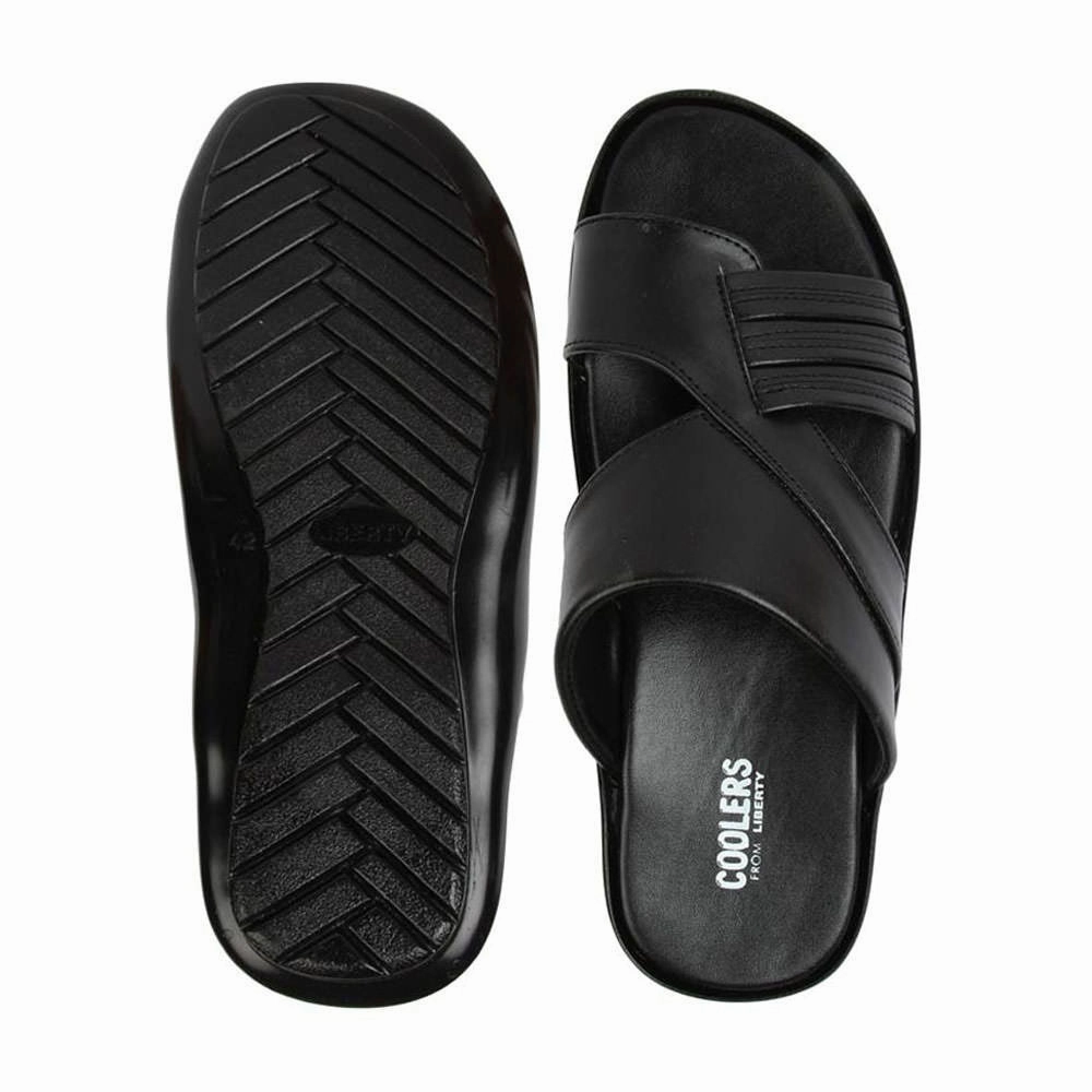 Coolers Black Casual Slipper For Men COOL99-81 By Liberty