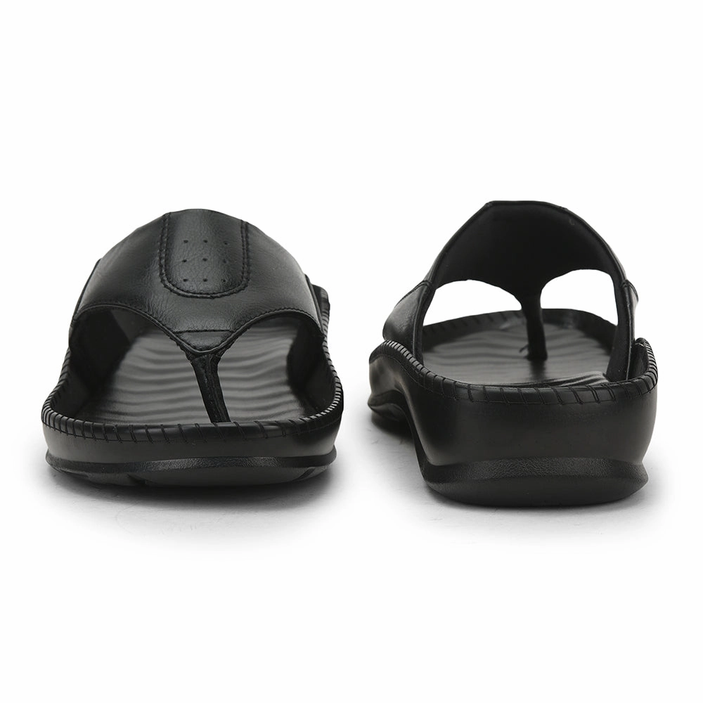 Coolers Black Casual Slipper For Men META-1 By Liberty