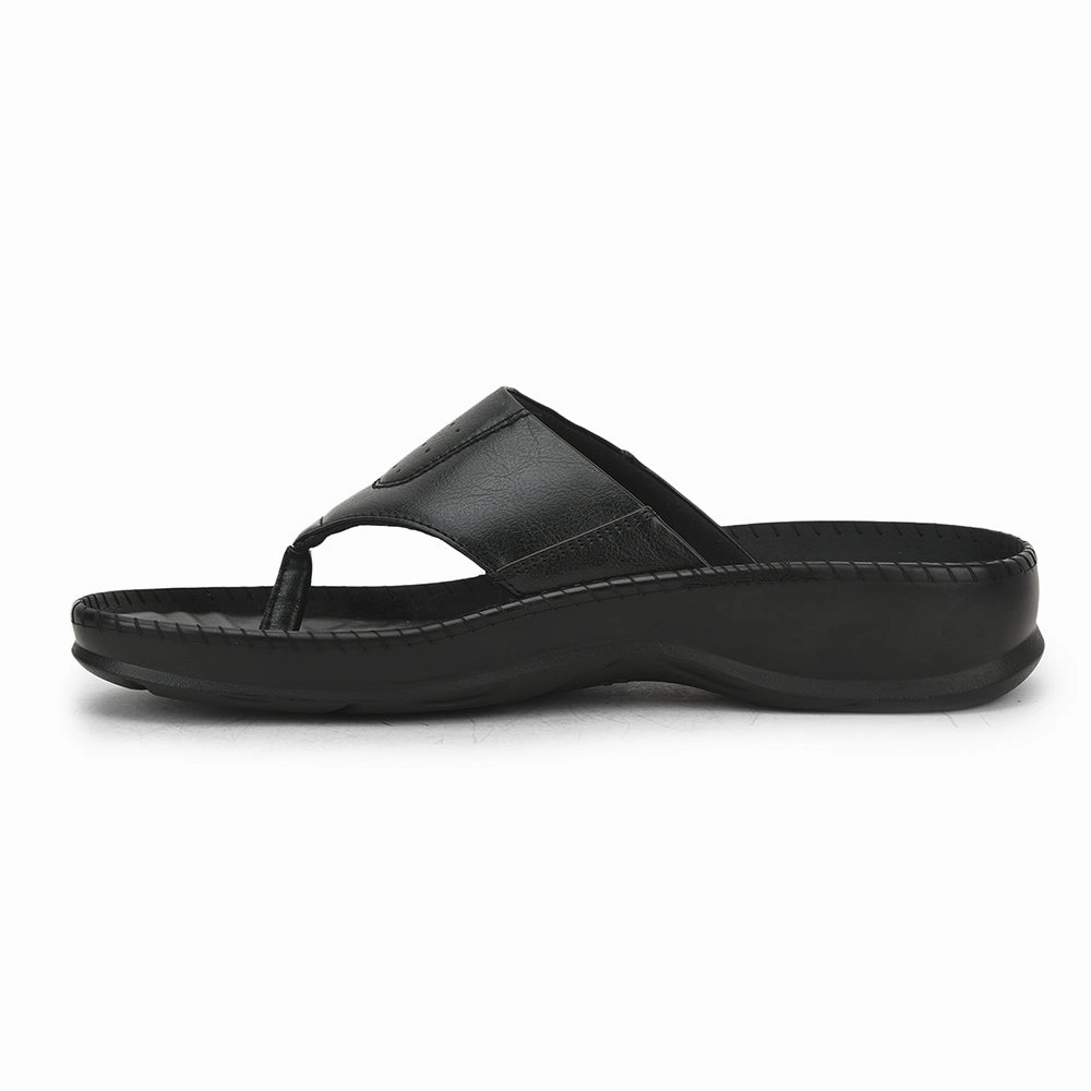 Coolers Black Casual Slipper For Men META-1 By Liberty