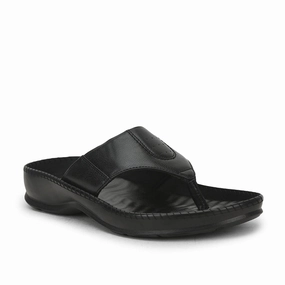 Coolers Black Casual Slipper For Men META-1 By Liberty