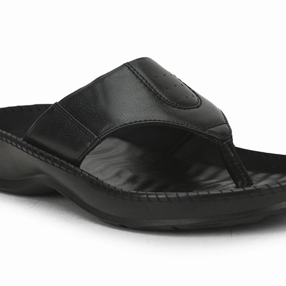 Coolers Black Casual Slipper For Men META-1 By Liberty