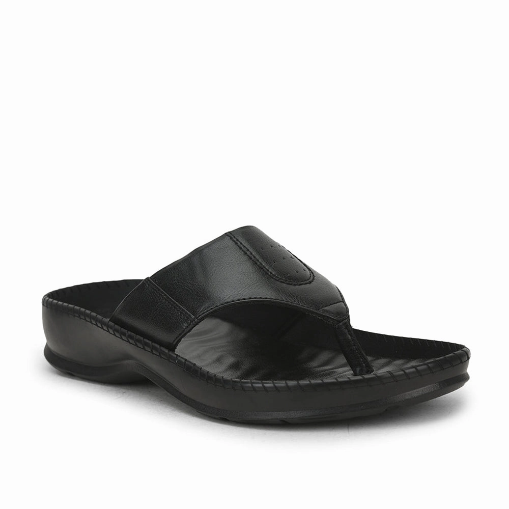 Coolers Black Casual Slipper For Men META-1 By Liberty