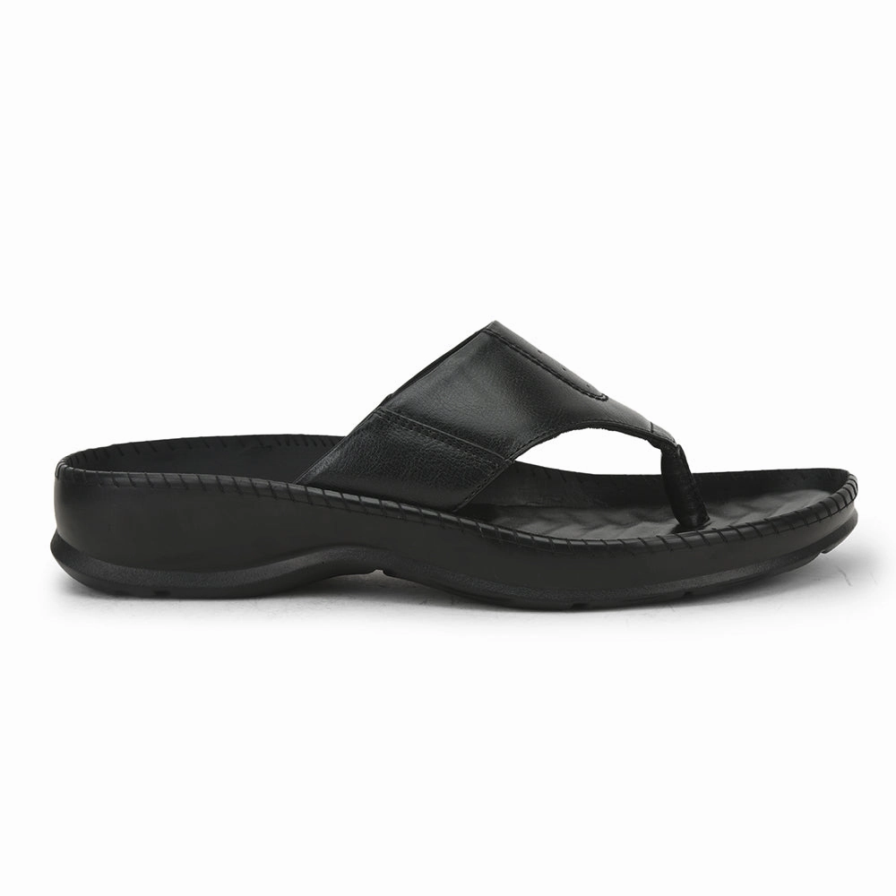 Coolers Black Casual Slipper For Men META-1 By Liberty