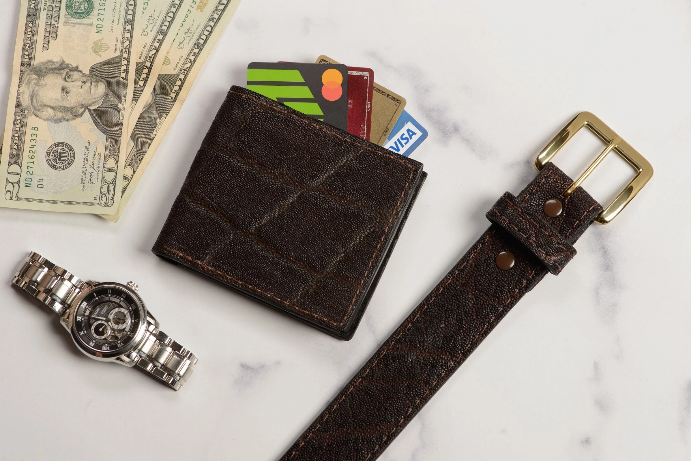 Dark Brown Elephant Money Belt With 25" Zipper 1.50" Wide
