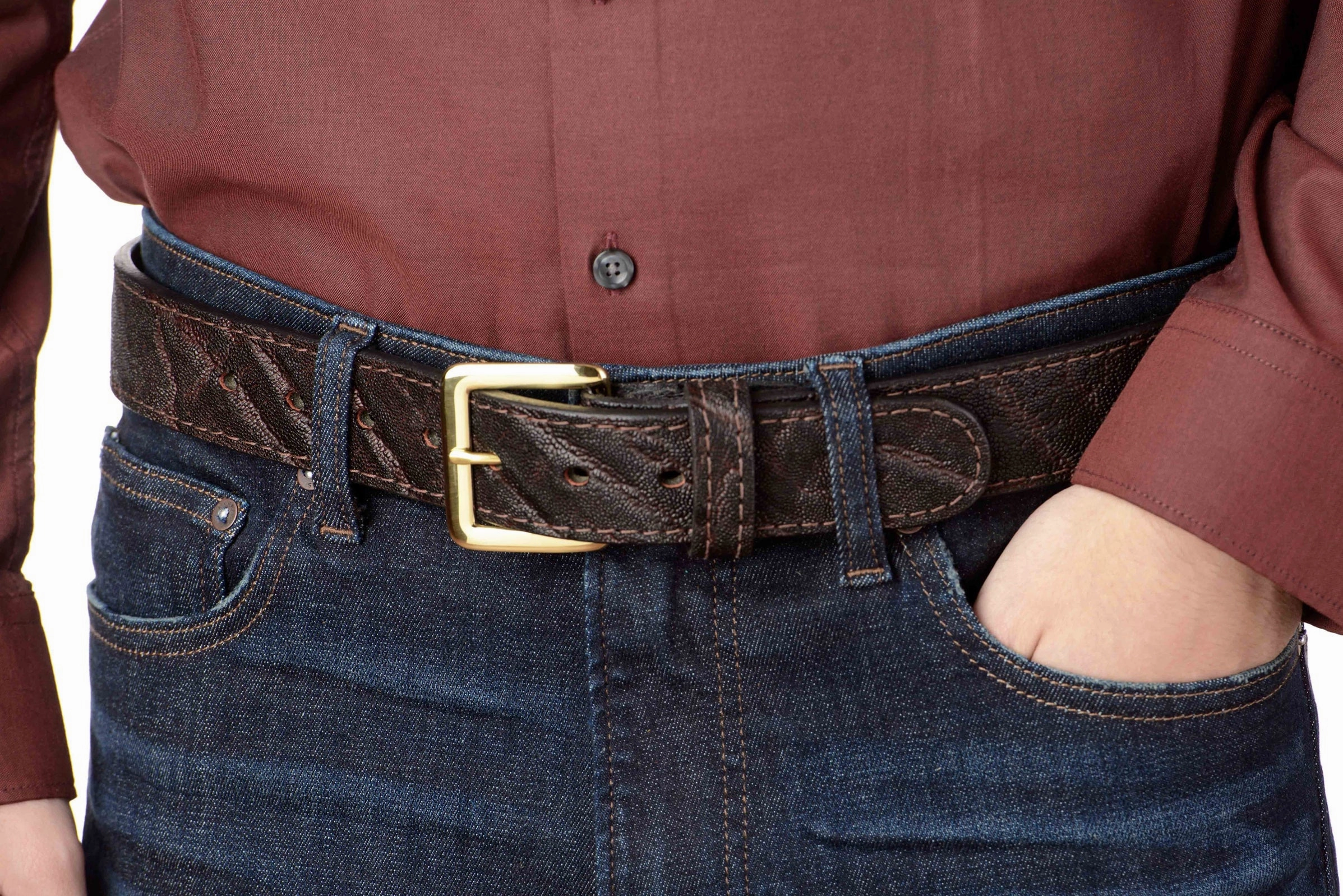 Dark Brown Elephant Money Belt With 25" Zipper 1.50" Wide