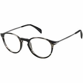 David Beckham Men's Eyeglasses - Grey Horn Acetate Full Rim Round Frame | DB 1049 02W8