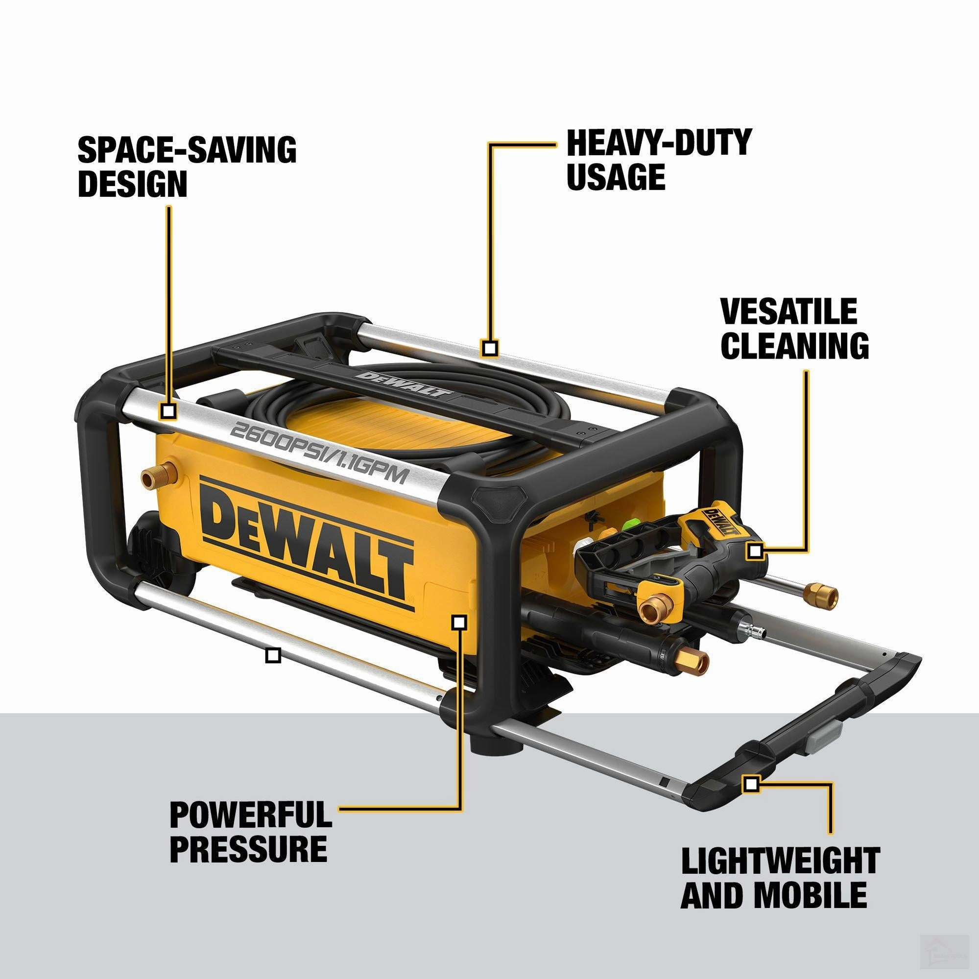 Dewalt 2600 PSI 1.1 GPM Cold Water Electric Pressure Washer (DWPW2600)