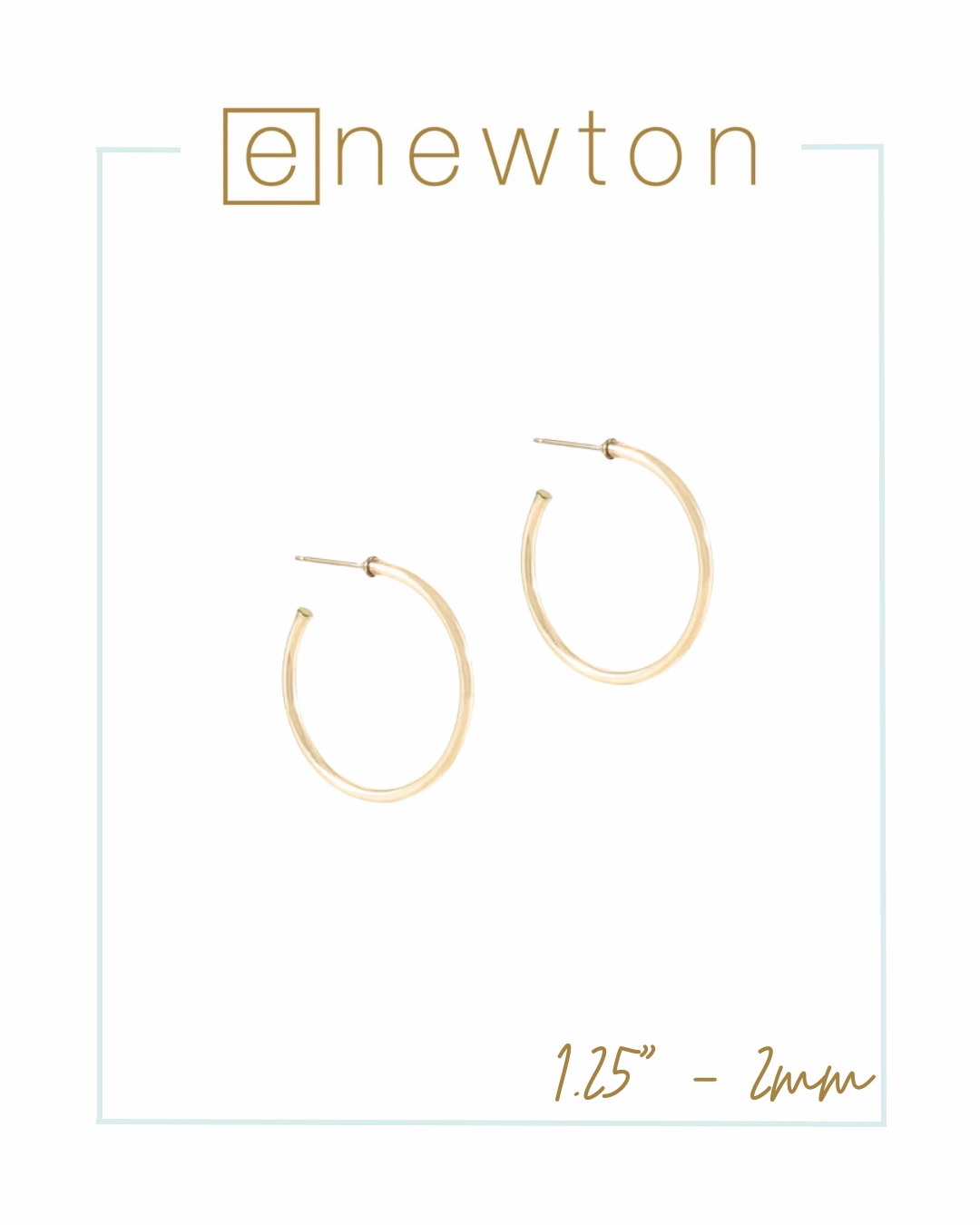 E Newton Round Gold Classic Post Hoop - Smooth