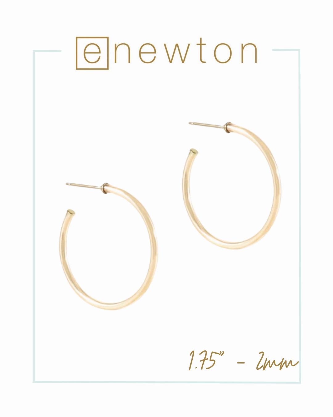 E Newton Round Gold Classic Post Hoop - Smooth
