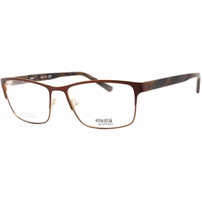 Elasta Men's Eyeglasses - Matte Brown Beige Metal Full Rim Rectangular | E 3123 0AAI
