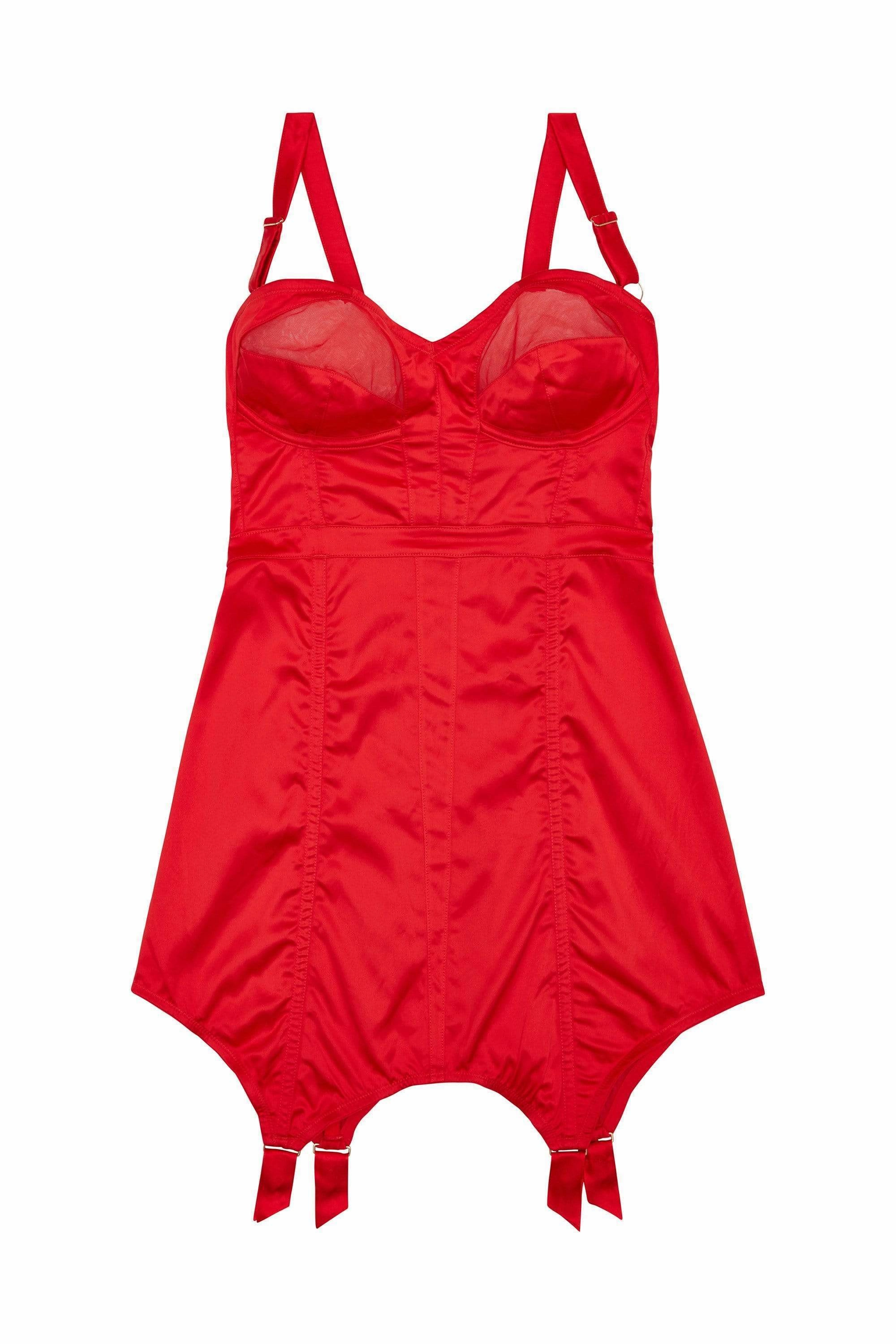 Felicity Hayward Clarice Retro Girdle Dress Red
