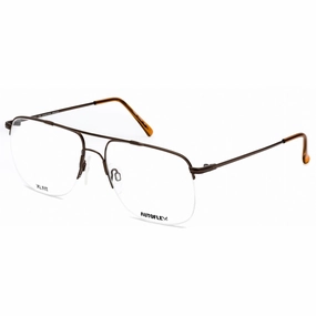 Flexon Unisex Eyeglasses - Half Rim Brown Metal Aviator Shape Frame | AUTOFLEX 17 200