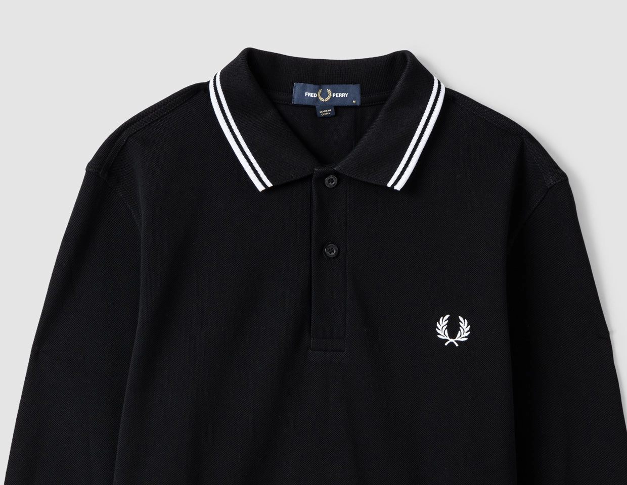 Fred Perry Longsleeve Twin Tipped Shirt Black