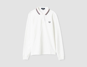 Fred Perry Longsleeve Twin Tipped Shirt White