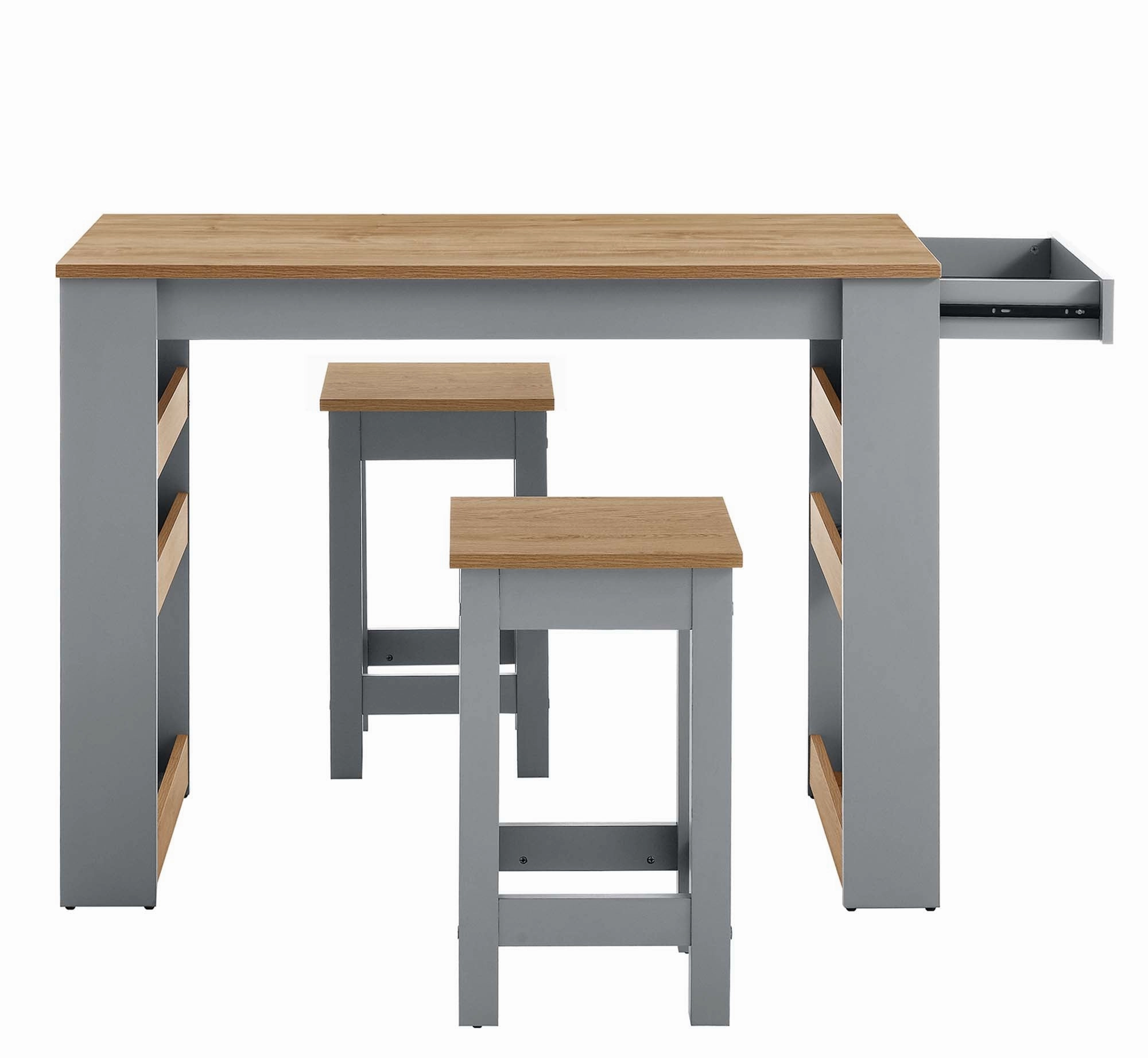 Galley 3-Piece Kitchen Island and Stool Set by Modway