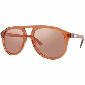 Gucci Men's Sunglasses - Orange Acetate Pilot Shape Frame Orange Lens | GG1320S 002