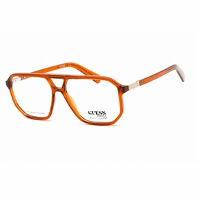 Guess Unisex Eyeglasses - Shiny Light Brown Plastic Aviator Shape Frame | GU8252 045