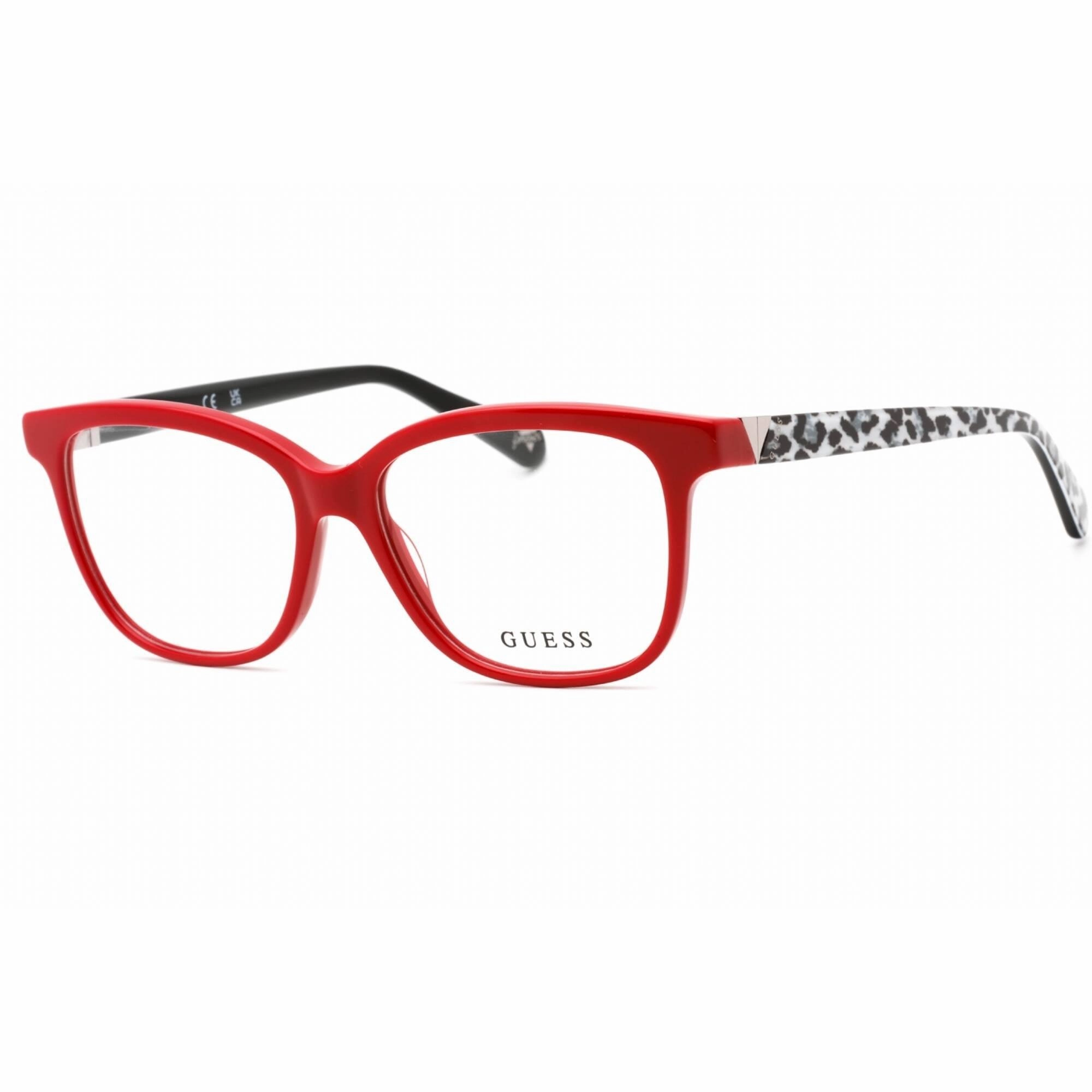 Guess Women's Eyeglasses - Clear Demo Lens Shiny Red Square Shape Frame | GU5220 066
