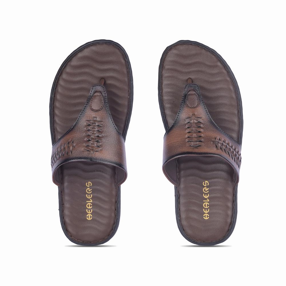 Healers Casual Brown Slipper For Men MSL-4 By Liberty
