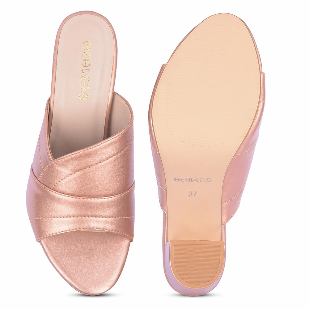 Healers Peach Block Heels For Women LSF-4 By Liberty