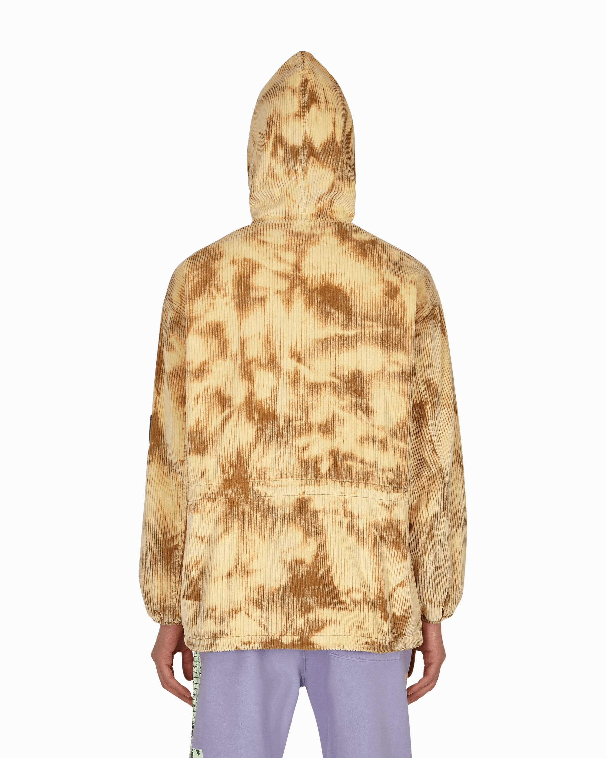 Hooded Corduroy Racing Jacket Beige