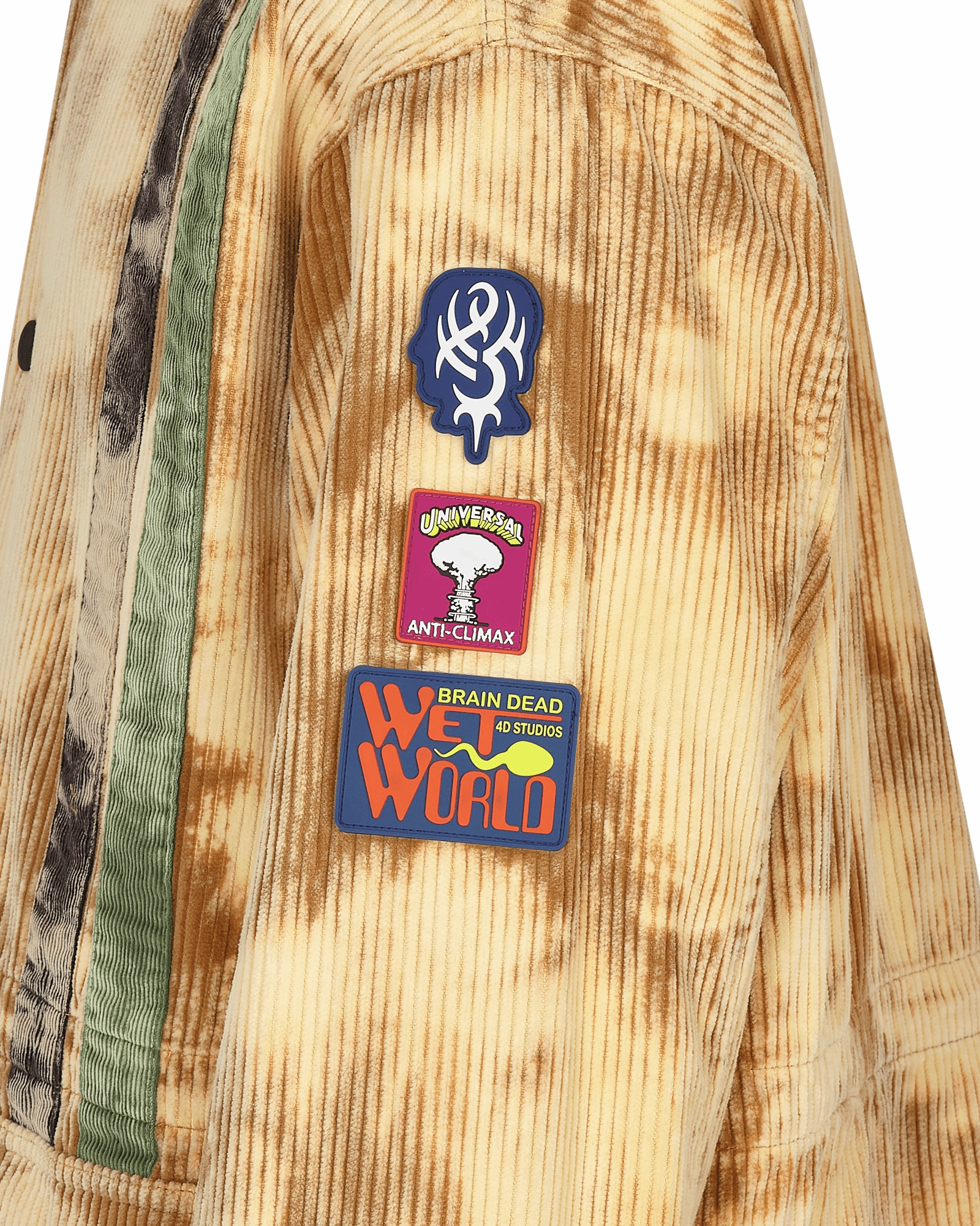 Hooded Corduroy Racing Jacket Beige