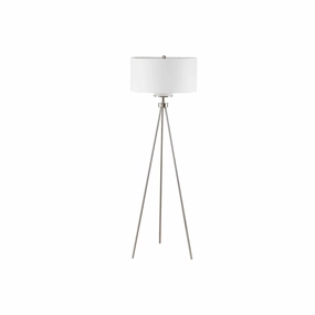 Ink   Ivy Ink Ivy Pacific Metal Tripod Floor Lamp With Glass Shade - SILVER ONE SIZE