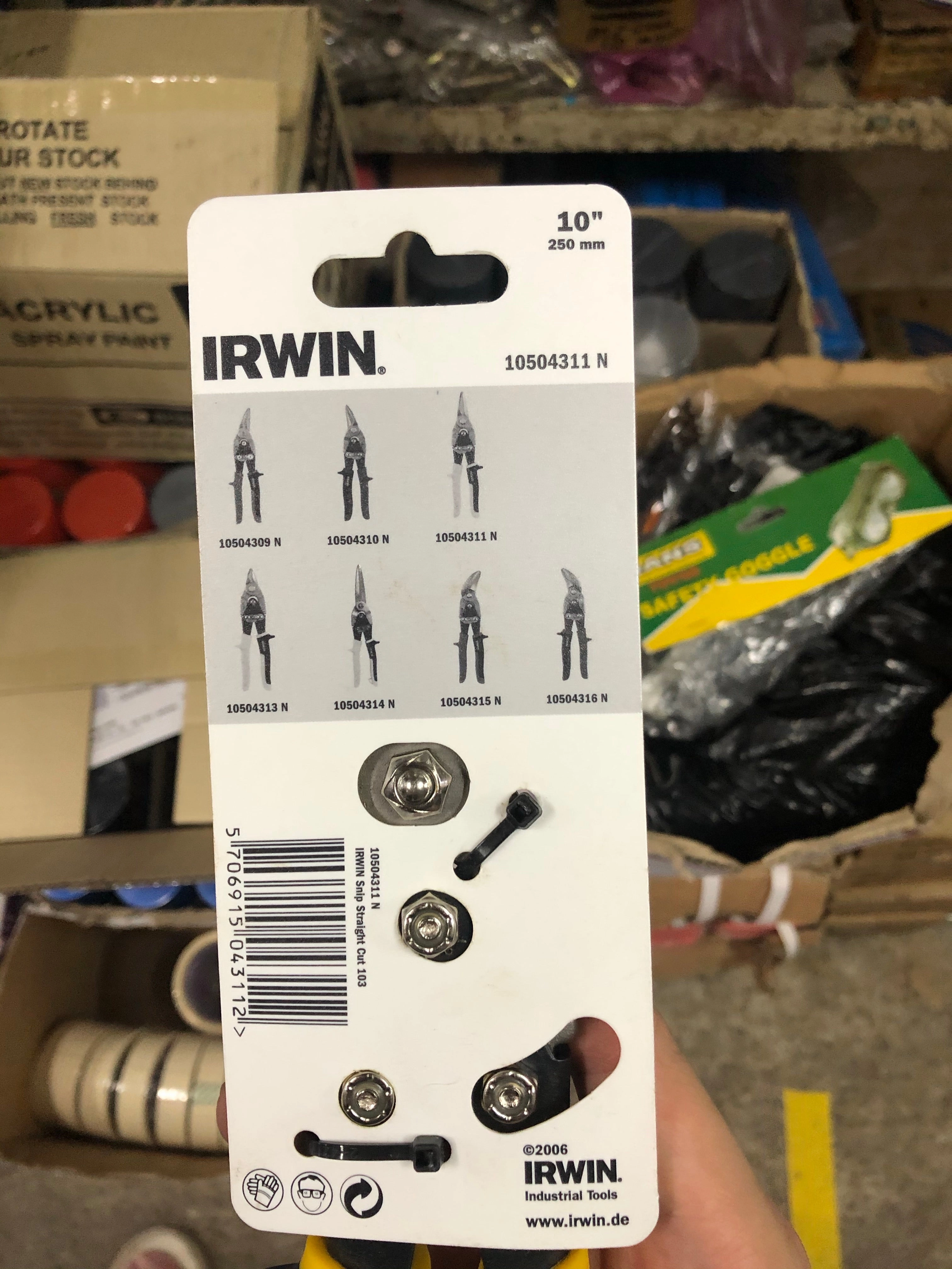 Irwin 10" (250mm) Straight Cut (Cutter) Aviation Snip with ProTouch Grip | Model : AVS-I10310 (103)