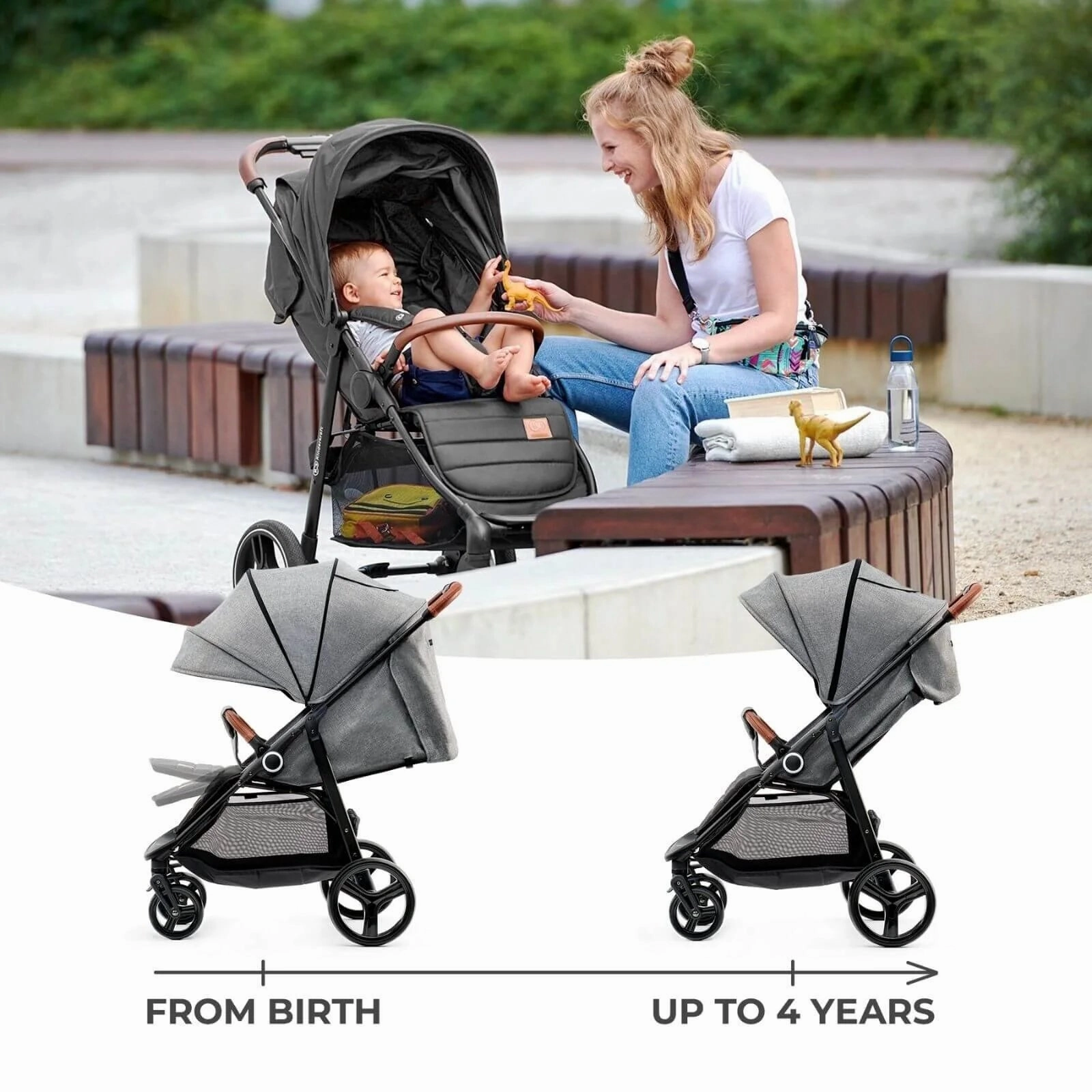 Kinderkraft Grande Plus Baby Stroller - Grey