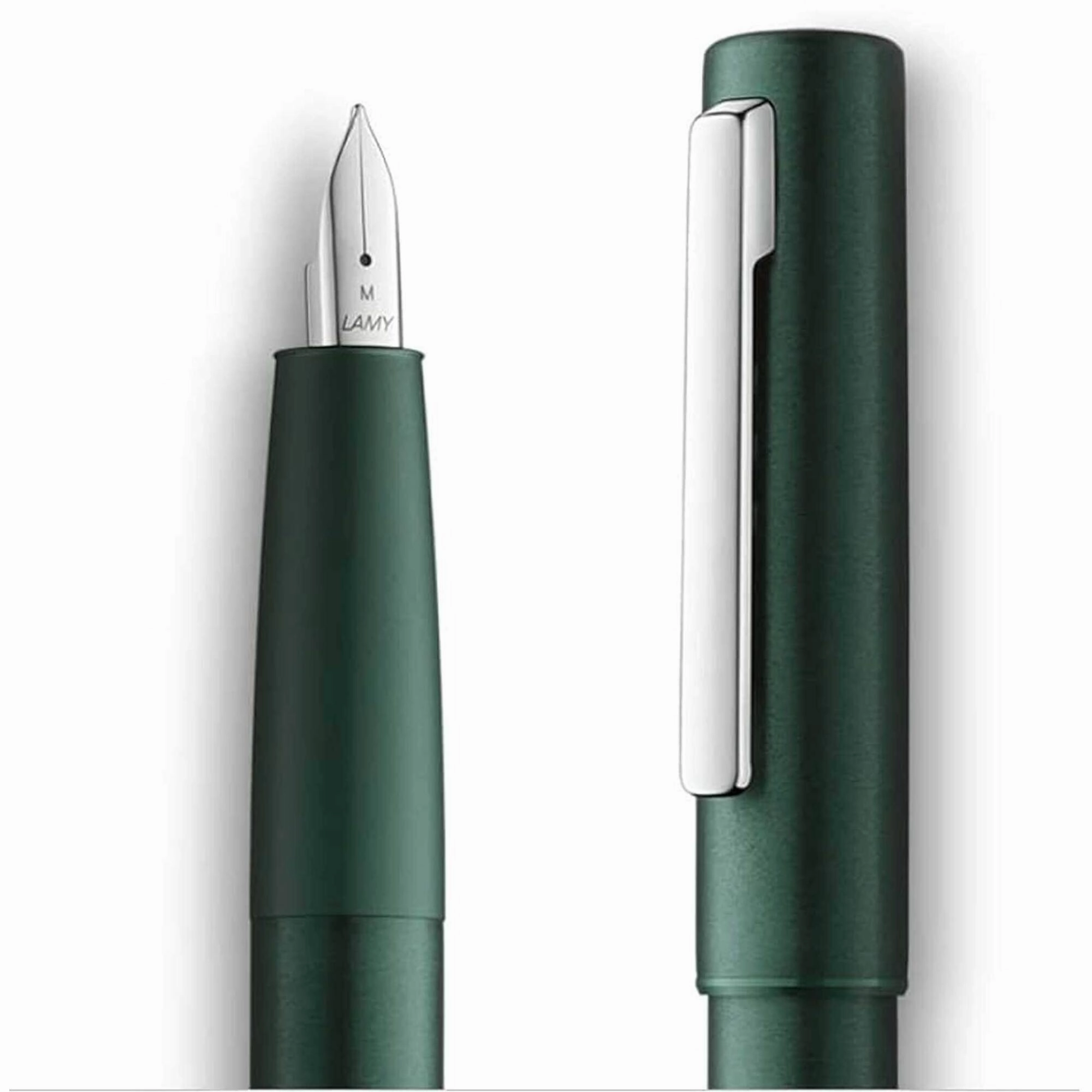 Lamy Fountain Pen - Aion Brushed Aluminium, Dark Green, Extra Fine | L77DGEF